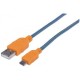 CABLE MICRO 1M URBAN AZUL- NARANJA - Envío Gratuito