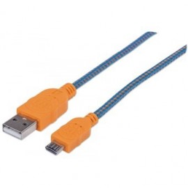 CABLE MICRO 1M URBAN AZUL- NARANJA - Envío Gratuito