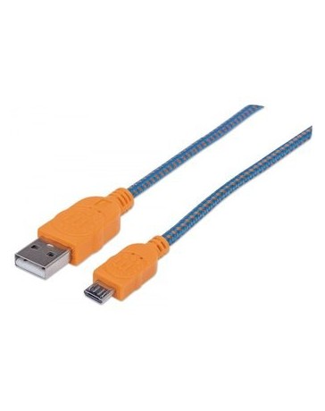 CABLE MICRO 1M URBAN AZUL- NARANJA - Envío Gratuito