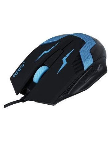 Mouse óptico 1600 DPI USB 2.0 Para Juegos-Negro Con Azul. - Envío Gratuito