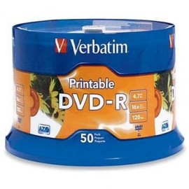 Torre DVD VERBATIM Imprimible 50PZ DVD-R 4.7GB 16X - Envío Gratuito