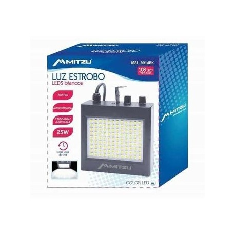 Luz Disco Estrobo 108 Leds 5050 Blancos 25w Mitzu - Envío Gratuito