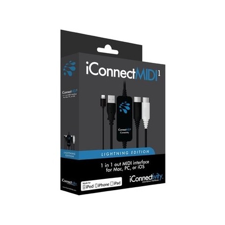 iConnectMIDI1 Lightning Version, 1-in 1-out USB to MIDI - Envío Gratuito