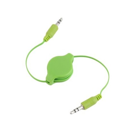 EH 3.5mm AUX retráctil cable de audio ajustar verde-Verde - Envío Gratuito