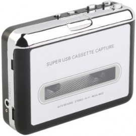 ER cassette de cinta USB para MP3 Machine Negro + Plata-Black. - Envío Gratuito