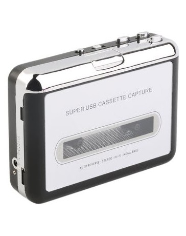 ER cassette de cinta USB para MP3 Machine Negro + Plata-Black. - Envío Gratuito