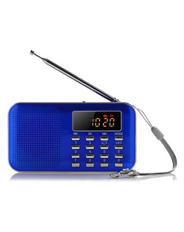 Mini Radio Portable Digital Pantalla LCD TF Card USB MP3-Azul. - Envío Gratuito