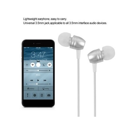 EB En El Cable De Los Auriculares Estéreo E8-Blanco - Envío Gratuito