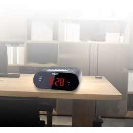 Digital FM Radio Alarm Clock Red LED Display Dual - Envío Gratuito