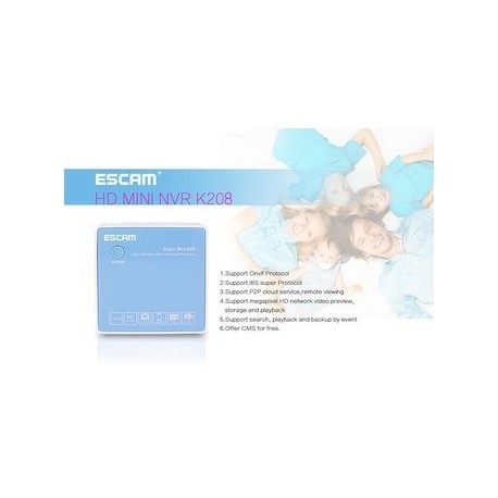 ESCAM K208 Grabadora Mini NVR 8 Approach - Envío Gratuito