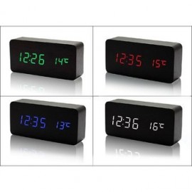 AJ6035 LED de alarma del control de sonido de madera - Envío Gratuito