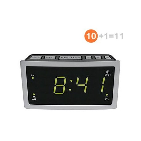 Paquete de 10 Radio Reloj Despertador ONN ONA12AV028 - Envío Gratuito