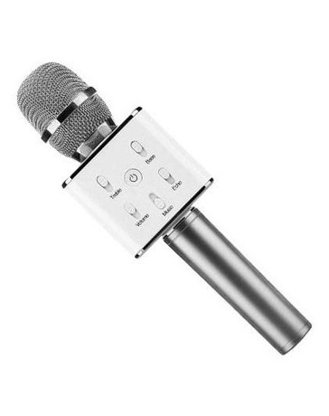 MICRÓFONO KARAOKE PORTÁTIL PLATA - Envío Gratuito