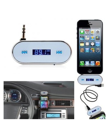 3,5 mm coche inalámbrico blanco transmisor de FM para el iPhone - Envío Gratuito
