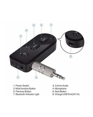 SolidPin 3.5mm Car Bluetooth Audio Music Receiver Adapter - Envío Gratuito