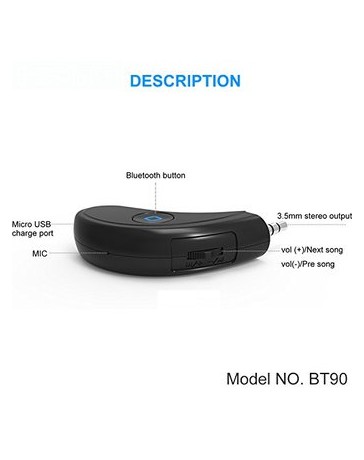 YAMAY® Muisc Bluetooth Receiver To Aux for Car Home - Envío Gratuito