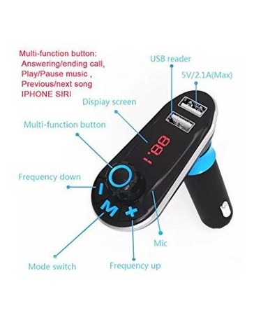 SolidPin Car MP3 Audio Player Bluetooth FM Transmitter - Envío Gratuito