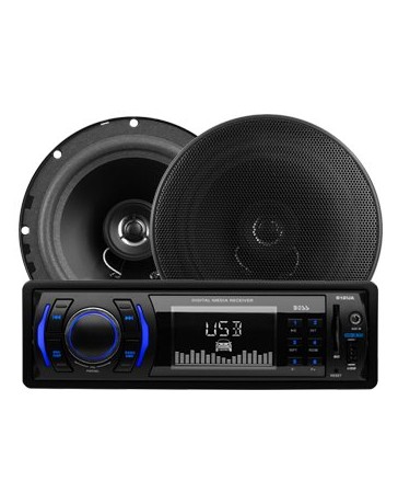 Paquete Boss Audio Systems Estereo 612UA Bocinas Ck65 6.5 Pulg 250w Max - Envío Gratuito