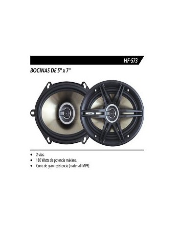 BOCINA 5X7 HF NEGRA HF-573 - Envío Gratuito