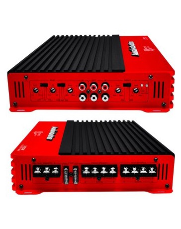 Amplificador profesional para autos con chasis rojo - Envío Gratuito