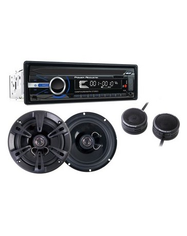 Paquete Power Acoustik PCD-4165B Autoestereo con Bocinas - Envío Gratuito