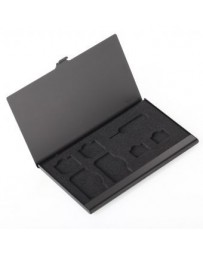 Aluminio portátil SIM 2 + 2 + 2 NANO Micro SIM Tarjeta SIM Caso - Negro - Envío Gratuito