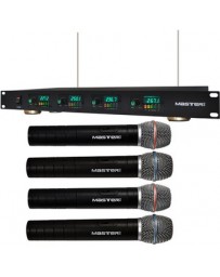 Sistema 4 Micrófonos Inalámbricos Vhf Master MS-MIC4VHF - Envío Gratuito