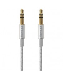 Cable De Audio Vorago Cab-108 3.5 Mm Redondo Metalico Blanco - Envío Gratuito