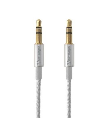 Cable De Audio Vorago Cab-108 3.5 Mm Redondo Metalico Blanco - Envío Gratuito