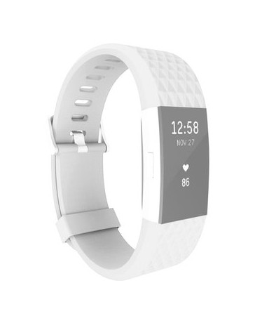 Para Fitbit Cargador 2 Reloj Pulsera Diamante Tpu Correa Textura - Envío Gratuito