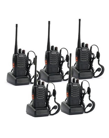 Kit de 5 Radios Portátiles Baofeng Bf-888s-Negro - Envío Gratuito