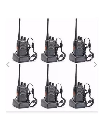 Set 6 Radios Baofeng Bf-888s Walkie Talkie 2 Vías Uhf Fm - Envío Gratuito