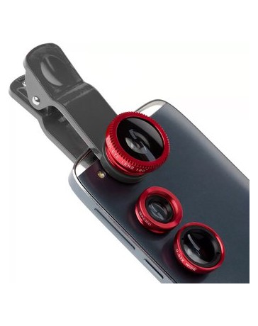 Kit Lentes Macro Wide Fish Iphone 5 S4 Universal Rojo - Envío Gratuito