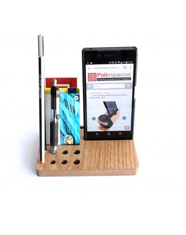 Dock Base Madera Poliespacios Dc03 Celular Iphone Escritorio - Envío Gratuito