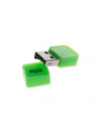 Lector de tarjetas USB CZX 2.0TF forma cuadrada (verde). - Envío Gratuito