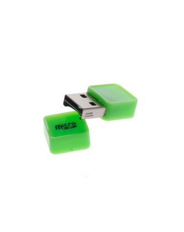 Lector de tarjetas USB CZX 2.0TF forma cuadrada (verde). - Envío Gratuito