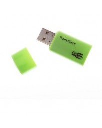 Lector de tarjetas USB CZX 2.0TF Perrita forma (verde). - Envío Gratuito