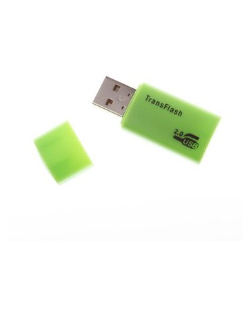 Lector de tarjetas USB CZX 2.0TF Perrita forma (verde). - Envío Gratuito