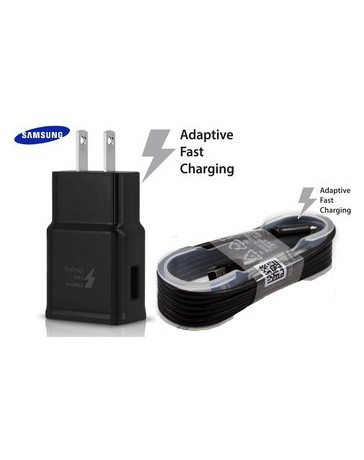 Cargador Samsung Carga Rápida NEGRO Con Cable - Envío Gratuito