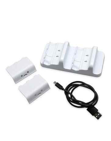 Base Dual Cargadora + 2 Pilas Compatible Con Controles Xbox One - Envío Gratuito