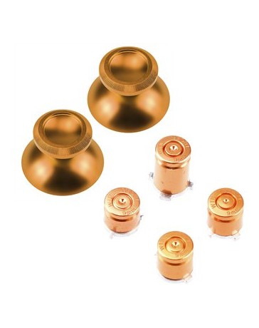 Botones ABXY tipo Bala y Palancas Joystick Color Oro - Envío Gratuito