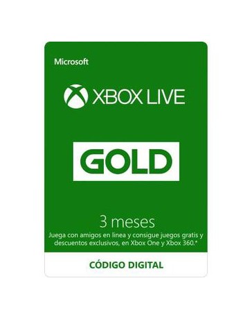 Membresía Xbox Live Gold por 3 meses (Código Digital) ESD - Envío Gratuito