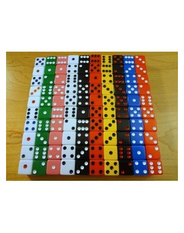 100 Surtidos Dados 10 Colores 16 Mm - Envío Gratuito