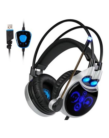 SADES R8 7.1 Channel Stereo Surround Sound Wired USB -Negro - Envío Gratuito