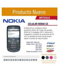 Celular Nokia C3 Para Compañía Unefon - Envío Gratuito