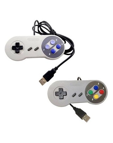 Control Retro Clásico Super Nintendo Snes Usb Para Pc - Envío Gratuito