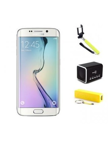 Smartphone Samsung Galaxy S6 Edge 5.1 64GB Blanco Desbloqueado Selfie Stick Bocina Bateria portátil - Envío Gratuito