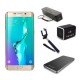 Smartphone Samsung Galaxy S6 Edge Plus Dorado 32GB Desbloqueado Cargador Inalambrico Bateria portatil Bocina Selfie stick - Enví