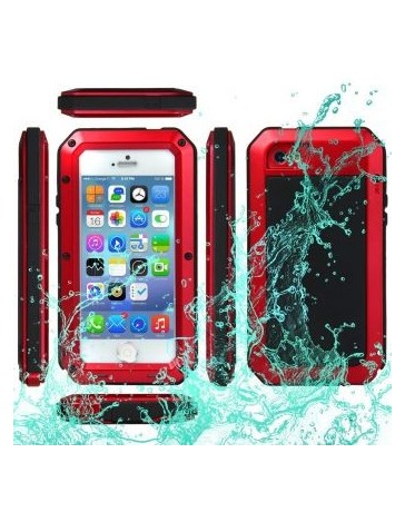 Caso de cristal del metal de aluminio para el iPhone 5S 5 5C Rojo. - Envío Gratuito