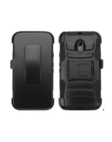 Funda Triple Protector con Clip para Motorola Moto G tercera Generacion Moto G3 Moto G 3G XT1540-Negro - Envío Gratuito